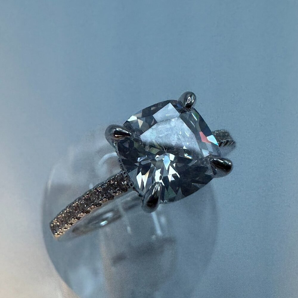 Womens Silver Plated Brass Ring Cubic Zirconia - Picture 10 of 10